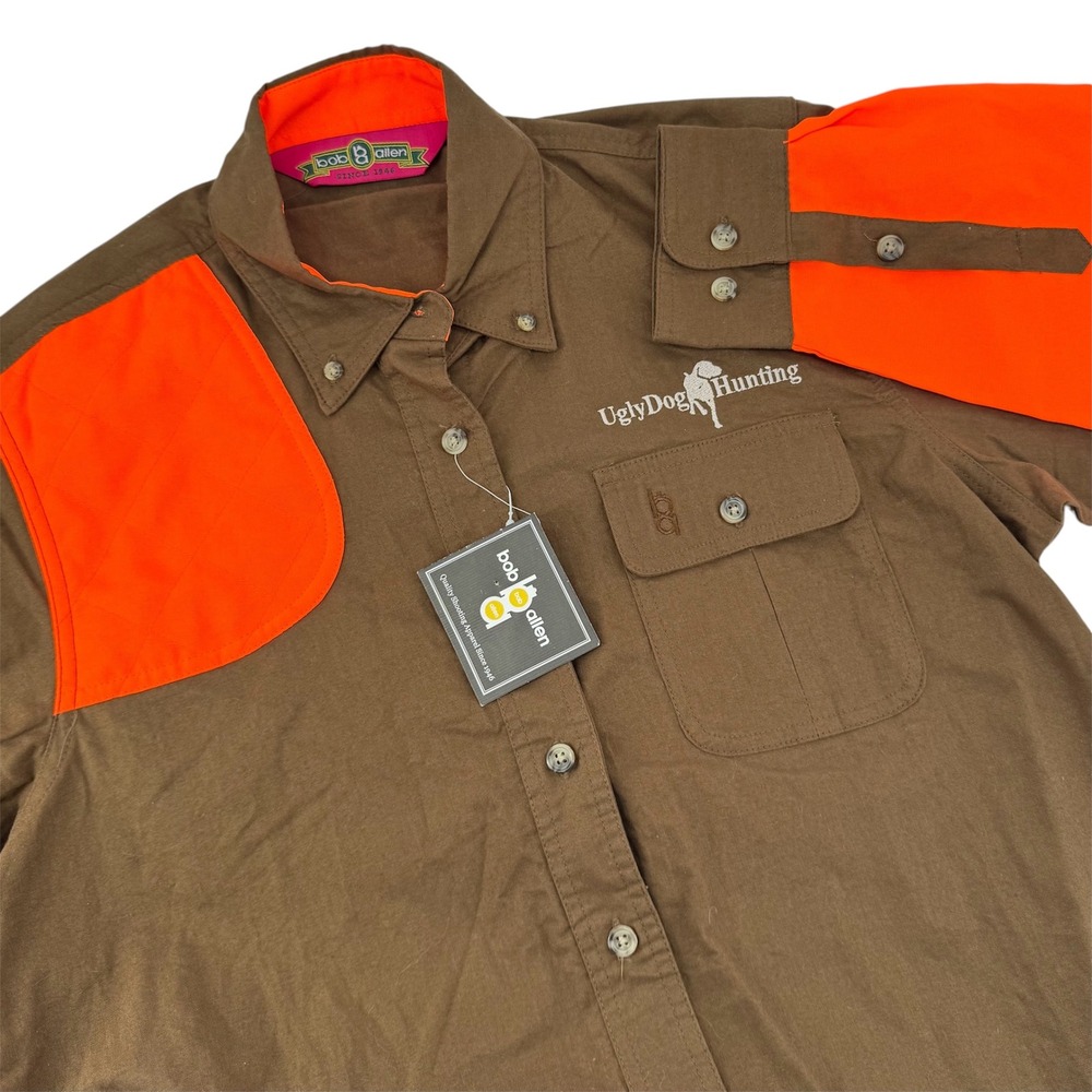 Bob Allen Hunting Shirt Womens L Brown Orange UglyDog Shooting HU127W New